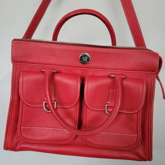 Dooney & Bourke Red Pebbled Leather Tote Bag Crossbody Purse Wallet - Picture 4 of 12